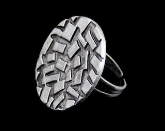 Shild Maiden Ring, Big Celtic Ring, Special Design Ring, Unique Ring, Brass Ring, Knight Ring, Big Disc Ring, Adjustable Wiking Ring, RB4047