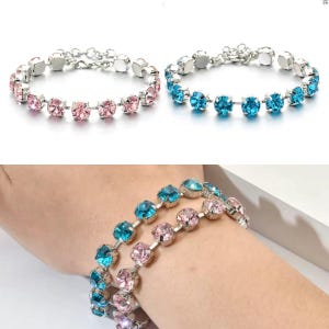 Swarovski Bracelet, Crystal Bracelet, Cup Chain Bracelet, Rhinestone Bracelet, CRYSTAL CLEAR 8mm Charm Bracelet, Premium Crystal, Gifts FA42
