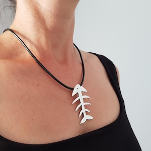 Fishbone pendant for necklace, Animal pendant craft, Sea pendant, Choker pendant, Fish pendant jewelry, Summer pendant findings, PB128