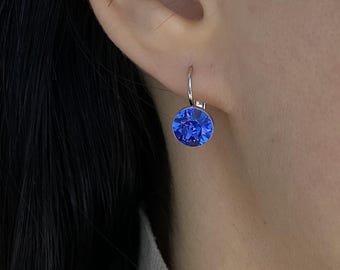 Christmas Gifts, Unique Gift , Drop Earrings, Silver Earrings, Bridesmaid Gift, Rhinestone Earring, Swarovski Crystal, Wedding jewelry
