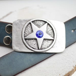 Star Belt Buckle, Blue Stone Belt Buckle, Star Accessories, Classic Belt Buckle, Handmade Belt Pin, Belt Buckle Supplies, GSB49