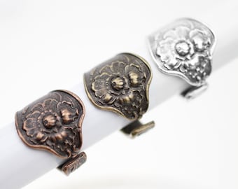Wrapped Spoon Ring, Floral Spoon Ring, Flower Ring Jewelry, Stylish Spoon Ring, Vintage Ring, Retro Ring, Dainty Ring, Celtic Jewelry, RB379