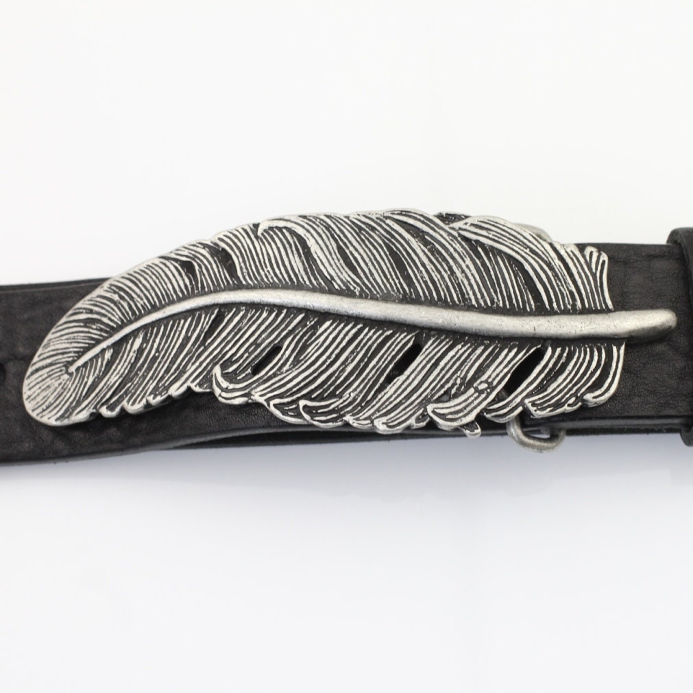 Ceinture Femme Fait Main - Suédine Et Plumes - Style Amérindien - Marron Réglable