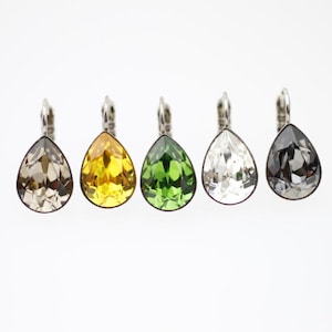 ¡Brilla con la magia de Swarovski! Pendientes de cristal en forma de lágrima, Regalos de Navidad, Regalo para ella, Regalo de cumpleaños, Regalos f36-1as-sw