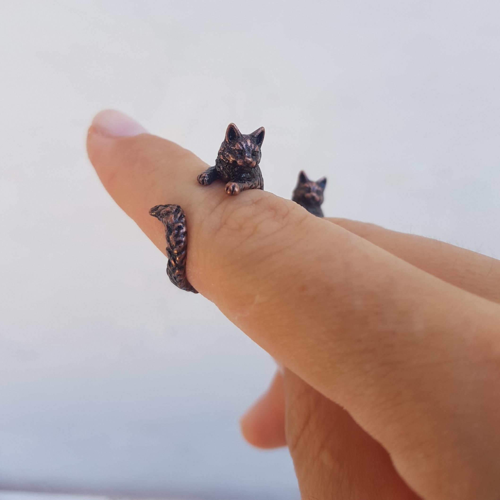 Adjustable Cat Figured Cute Ring, Cute Cat Ring,vintage Style Open ...