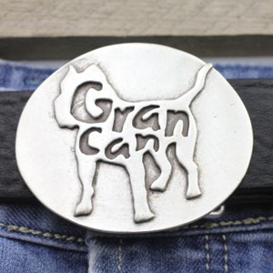 Dog Belt Buckle, Gran Canaria Belt Buckle, Animal Belt Buckle, Dog Belt Accessory, Doglover Gift, Unisex Custom Leather Belt Buckle,GSB311as