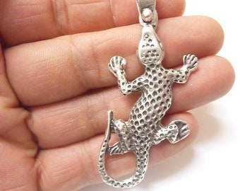 Wisiorek Gecko, Wisiorek Dzikie Zwierzę, Wisiorek Jaszczurka, Akcesorium Gecko, Biżuteria Gecko, Naszyjnik Jaszczurka, Wisiorek Zwierzęcy, Biżuteria Zwierzęca, PB69