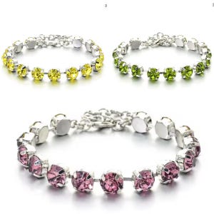 Crystal Tennis Bracelet, Crystal Bracelet, Cup Chain Bracelet, Rhinestone Bracelet, CRYSTAL CLEAR 8mm Charm Bracelet, Premium Crystal, Gifts