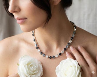 Swarovski Halsband, Kristallhalsband, Högkvalitativt Halsband, Tennishalsband, Swarovski Kristall, Gåvor, Bröllopshalsband, Present till henne