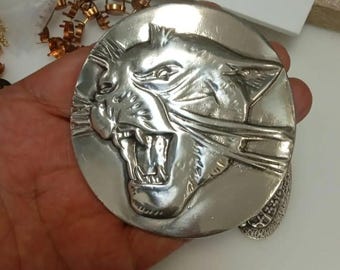 Panther Belt Buckle, Puma Belt Buckle, Animal Belt Buckle, Wild Animal Belt Buckle, Silver Belt Buckle, Cat Belt Buckle, Belt Strap,GSB5355