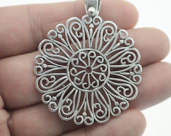 Ancient Sun Pendant, Sun Pendant, Bohemian Pendant, Round Pendant, Filigree Charm, Greek Pendant, Shaman Pendant, Gothic Charm Pendant, PB47