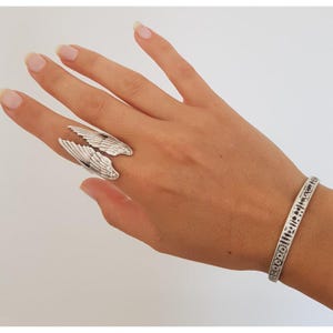 Silver Angel Ring, Angel Wings Ring, Silver Wings Ring, Adjustable Wings Ring,Boho Ring, Celtic Wings Ring, Angel Ring, Chirstmas Gift, R170 image 2