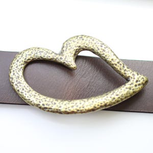 Elegant Adjustable and Interchangeable Heart Detail Belt Buckle, Handcrafted Heart Belt Buckle, Symbol of Love Heart Belt Buckle,  GSB196ab