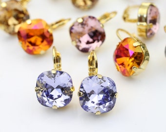 Swarovski Crystal Earrings, Elegant Rhinestone Earrings, Chirstmas Gifts, Leverback Earrings Made With Swarovski Crystal, Gıfts FB14-12