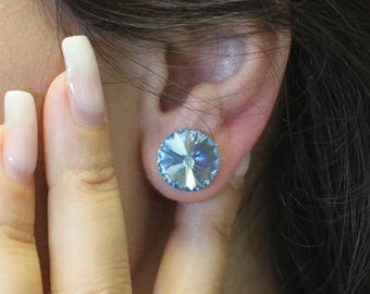 Swarovski Crystal Earrings, Elegant Rhinestone Earrings, Christmas Gift, Crystal Earrings, Round Stones Earrings Made With Swarovski Crystal