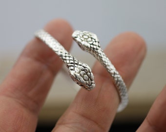 Snake Cuff Bracelet, Adjustable Medusa Bracelet, Serpent Bangle, Silver Snake Bracelet, Wrap Bangle, Animal Cuff Bracelet, Boho Cuff, BB343