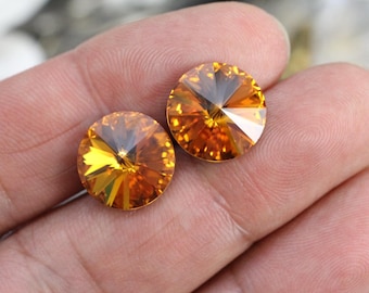 Swarovski Crystal Earrings, Rhinestone Earrings, Round Stones Earrings Made With Swarovski Crystal, Daily/Special, Christmas Gift, f2-1-14