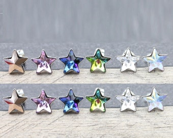 Starry Swarovski Earring, 925 Silver studs with colorful genuine Crystal crystal,Christmas Gift, High quality jewelry,Rhinestone Earring F91