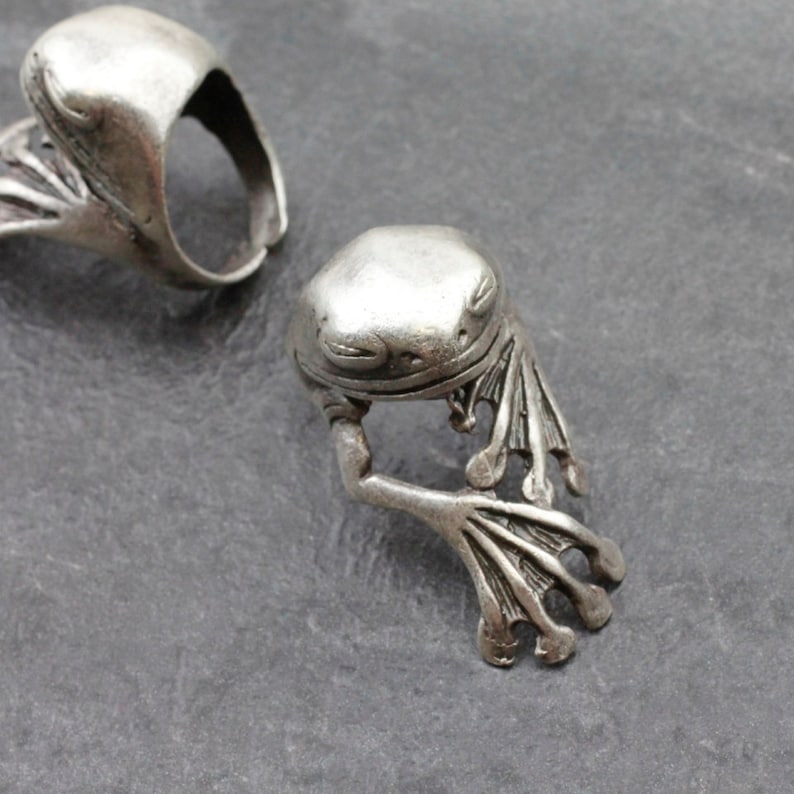 Frog Leg Rings Adjustable Frog Ring, Animal Ring, Frog Prince Ring, Silver Frog Prince ...