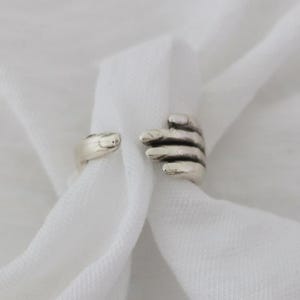 Adjustable Hand Ring, Stackable Ring, Antique Silver ring, Hug Ring, Silver Finger Ring, Cool Wrap Ring, Skeleton Hand Ring, Brass Ring,