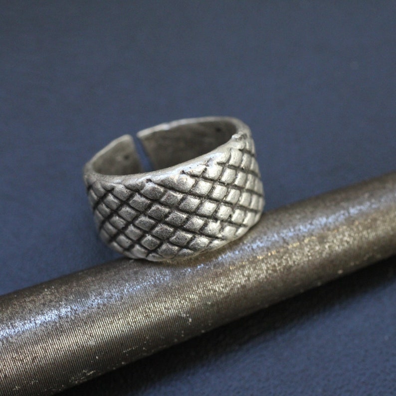 Snake Skin Pattern Rings Silver Snake Skin Pattern Ring, Unisex Serpent Ring, Band Ring ...
