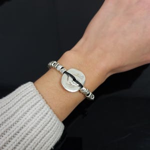 Bransoletka z koralików, Bransoletka unisex boho, Bransoletka skórzana dla kobiet, Bransoletka ze skóry i mosiądzu, Ręcznie robiona biżuteria z koralików, BB63