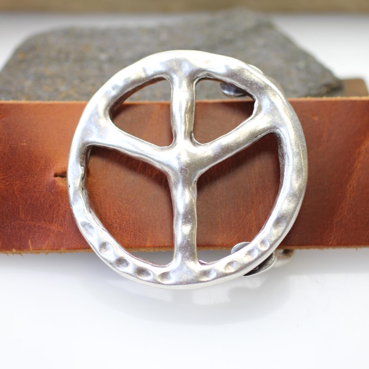 Fibbia Per Cintura Intercambiabile Peace - 4 Cm, Metallica