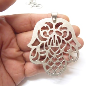 Hand of Fatima Pendant, Hamsa Hand Pendant, Hand of Fatima Necklace, Spiritual Pendant, Evil Eye Pendant, Bohemian Necklace Pendant, PB60
