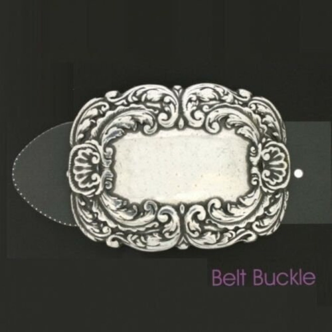 Victorian Belt Buckle, Silver Belt Buckle, Rectangle Belt Buckle ...