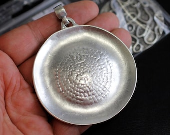 Full Moon Pendant, Hammered Pendant, Greek Pendant, Bohemian Jewelry, Boho Pendant, Handmade Pendant, Gothic Pendant, Large Pendant,P2015as