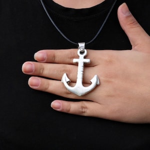 Silver Anchor Pendant, Metal Anchor Pendant, Nautical Pendant, Sailor Pendant, Beach Jewelry, DIY Necklace, Pendant Findings, Gifts PB73