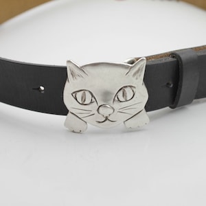 Kitten Belt Buckle, Cat Belt Buckle, Animal Belt Buckle, Cat Belt Accessory, Catlover Gift, Women Belt Buckle, Custom Leather Belt, GS237