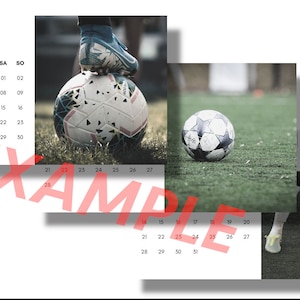 Calendar 2022 German 12 months simple football motifs