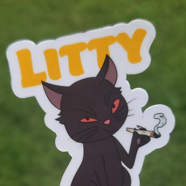 Litty Kitty Sticker | Cat Smoking Weed Sticker | Stoner Kitty