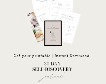 30 Day Self-Discovery Journal, Shadow Work Journal, Mini Ebook, Journaling Prompts, Journal Printable Digital Download