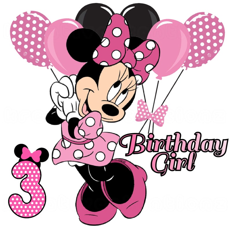 Minnie Mouse 3rd Birthday PNG - Etsy