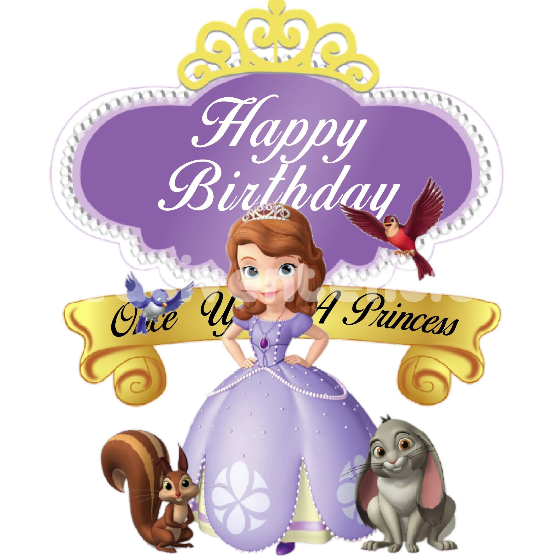 Sofia The First PNG Printable Birthday Card Invitation Logo Etsy