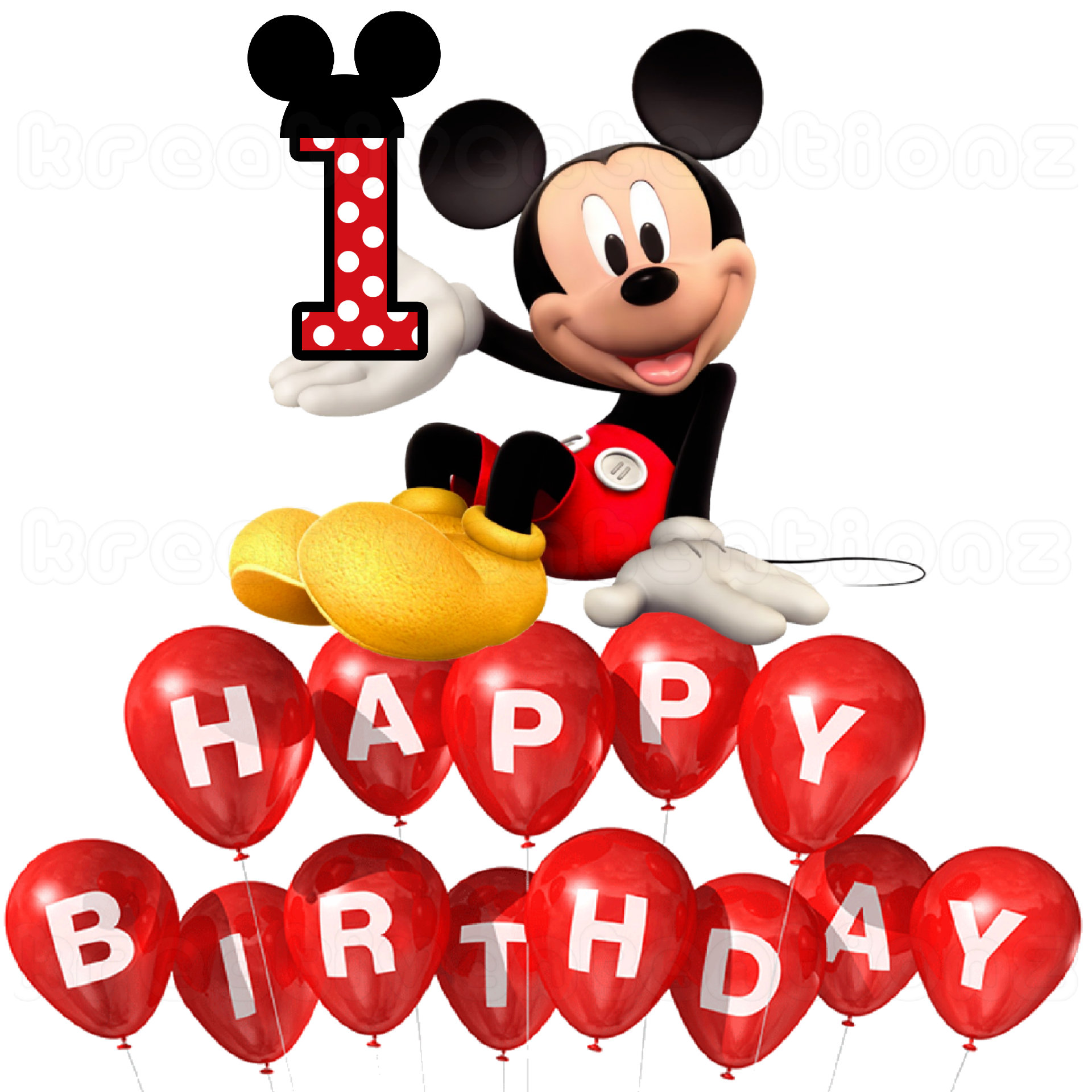 Mickey Mouse 1st Birthday PNG - Etsy