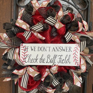 Baseball Wreath, Ball-field  Wreath, Baseball mom Wreath, Baseball-player Wreath, baseball Team wreath
