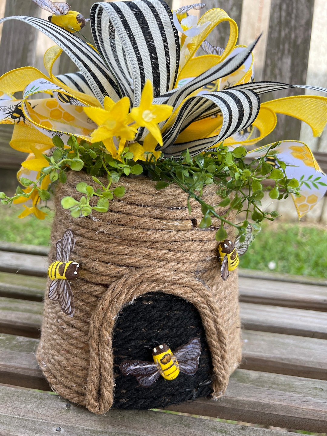 Adorable Bee Hive, Decorative Bee Hive, Bee Hive Decor, Bee Decor Etsy