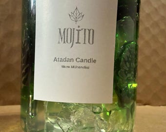 Handmade Mojito Cocktail Candle | Vegan Soy Wax, Drink-Themed Decor