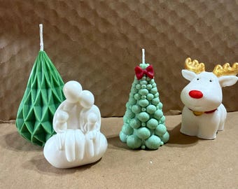 Handmade Christmas Candle Set | Soy Wax Winter Decor, Vegan Gift