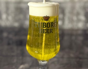 Handmade Soy Wax Beer Glass Candle – Tuborg Design
