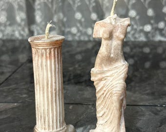 Handmade Soy Wax Sculptural Candles – Venus & Column Design