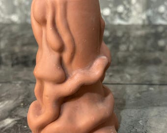 Handmade Sculptural Soy Wax Candle – Abstract Brown Design