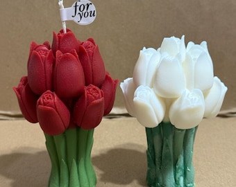 Tulip Bouquet Soy Candle | Vegan Home Decor