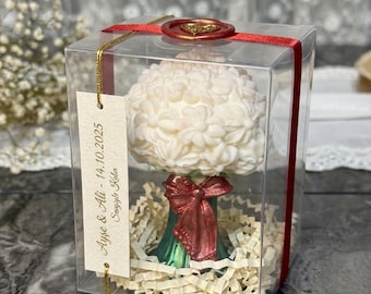 Handmade Wedding Gift Soy Wax Bouquet Candles – Roses, Tulips & White Blooms