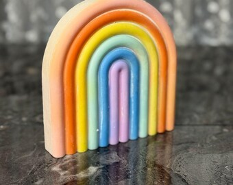 Handmade Natural Soy Wax Rainbow Candle