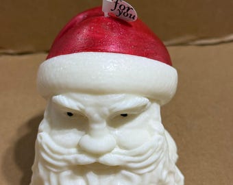 Handmade Santa Candle, Organic Soy Wax, Christmas Gift