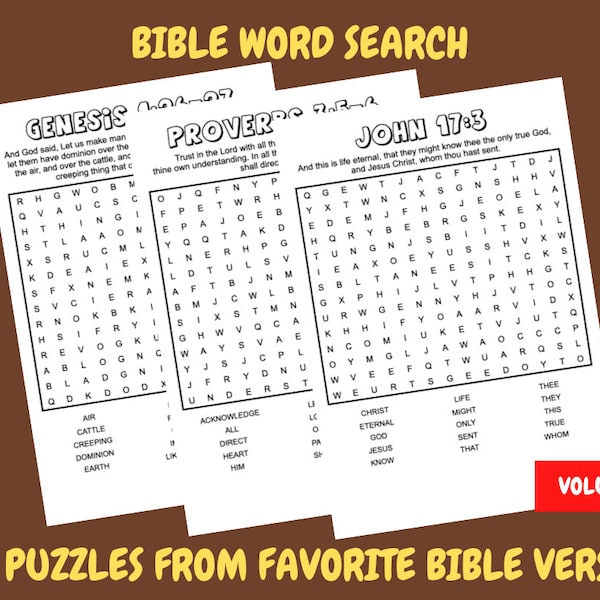 Bible Word Search - Volume 1 - 25 Favorite Scriptures From The Bible